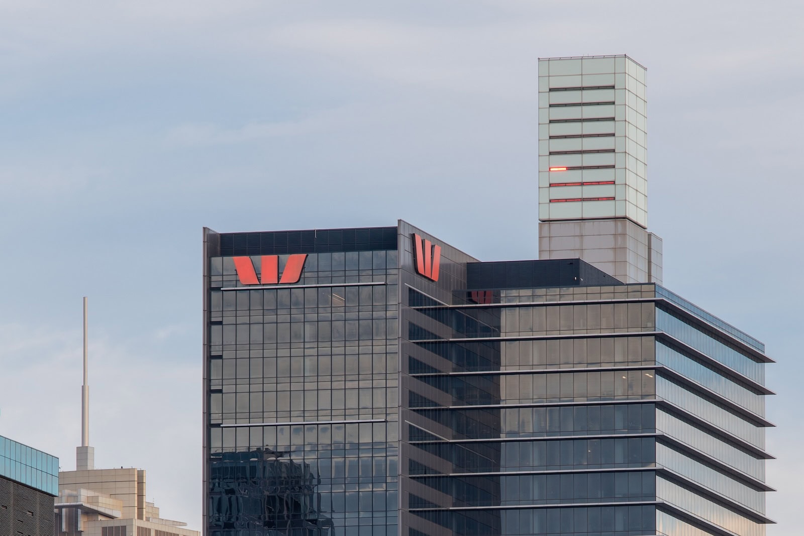 Sydney, Australia - May 8, 2021: Westpac building with glass facade at Sydney CBD.
